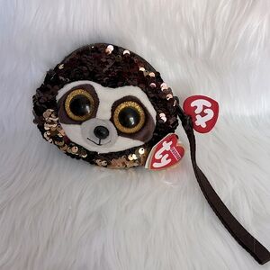 TY Fashion Flippy Sequin Wristlet - DANGLER the Sloth (5 inch) - NWT